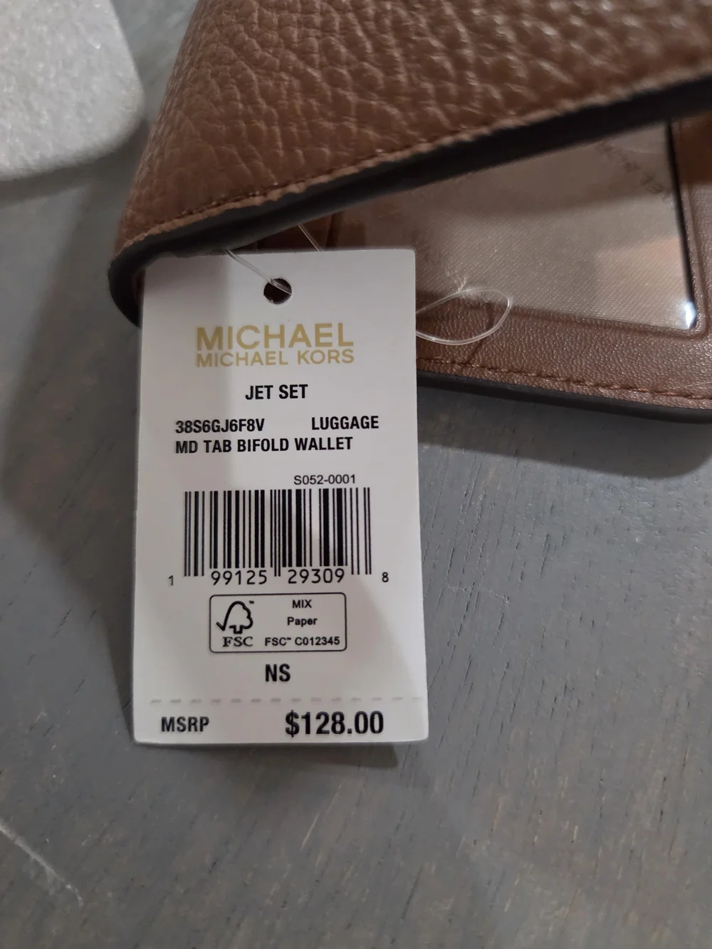 Michael Kors Brown Pebbled Leather Wallet-Style Phone Case with Gold MK Logo